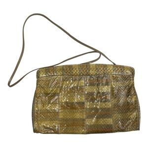 Bags by Varon Vintage Snake Clutch Tan Brown Ombre Wallet Clutch